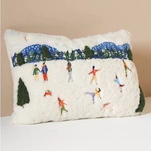 NWT Anthropologie snow day pillow scamper